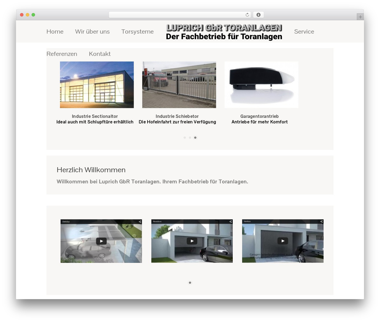 Stage WordPress website theme - luprich-tore.de Stage WordPress website theme - luprich-tore.de