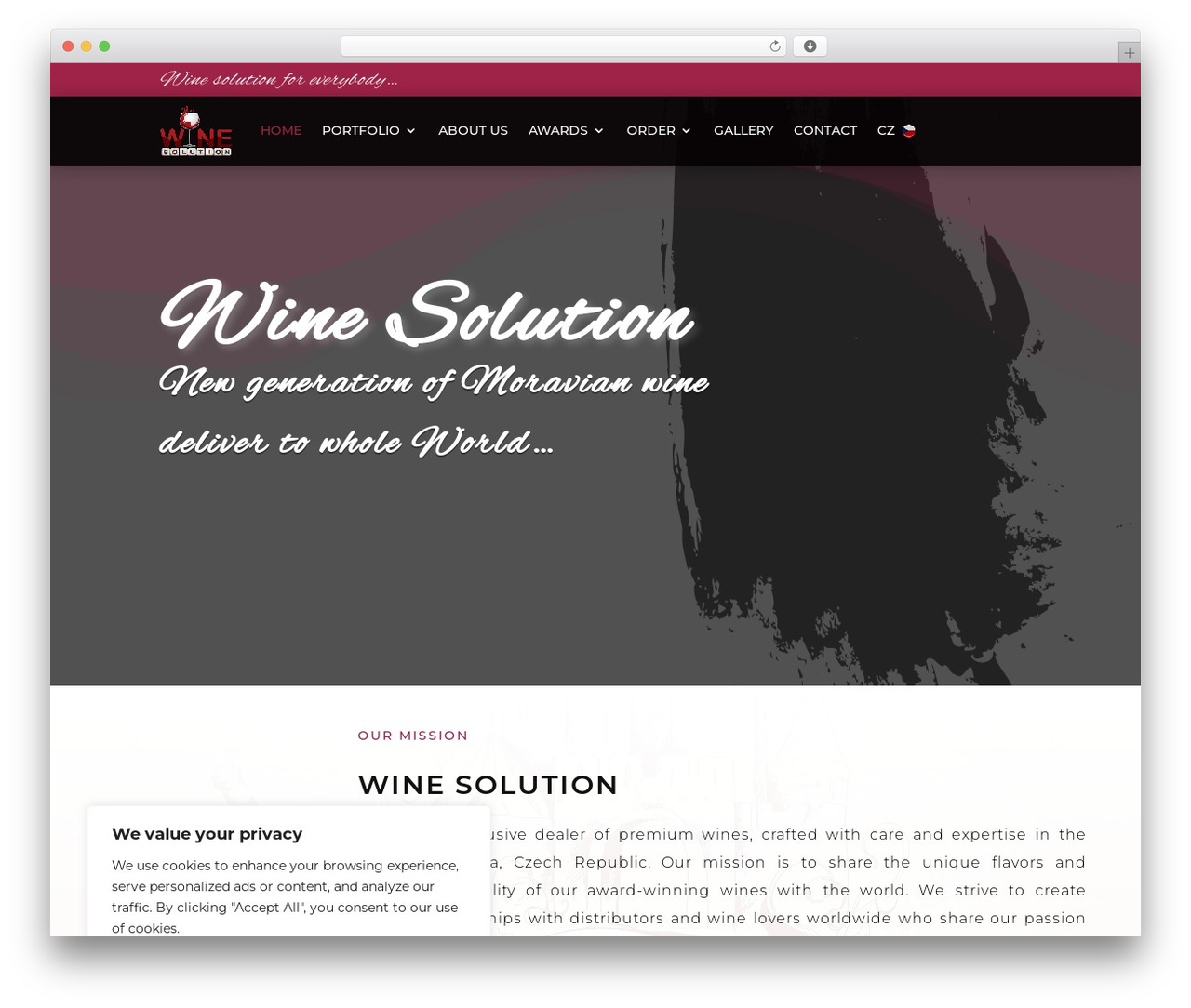 Theme WordPress Divi - winesolution.cz