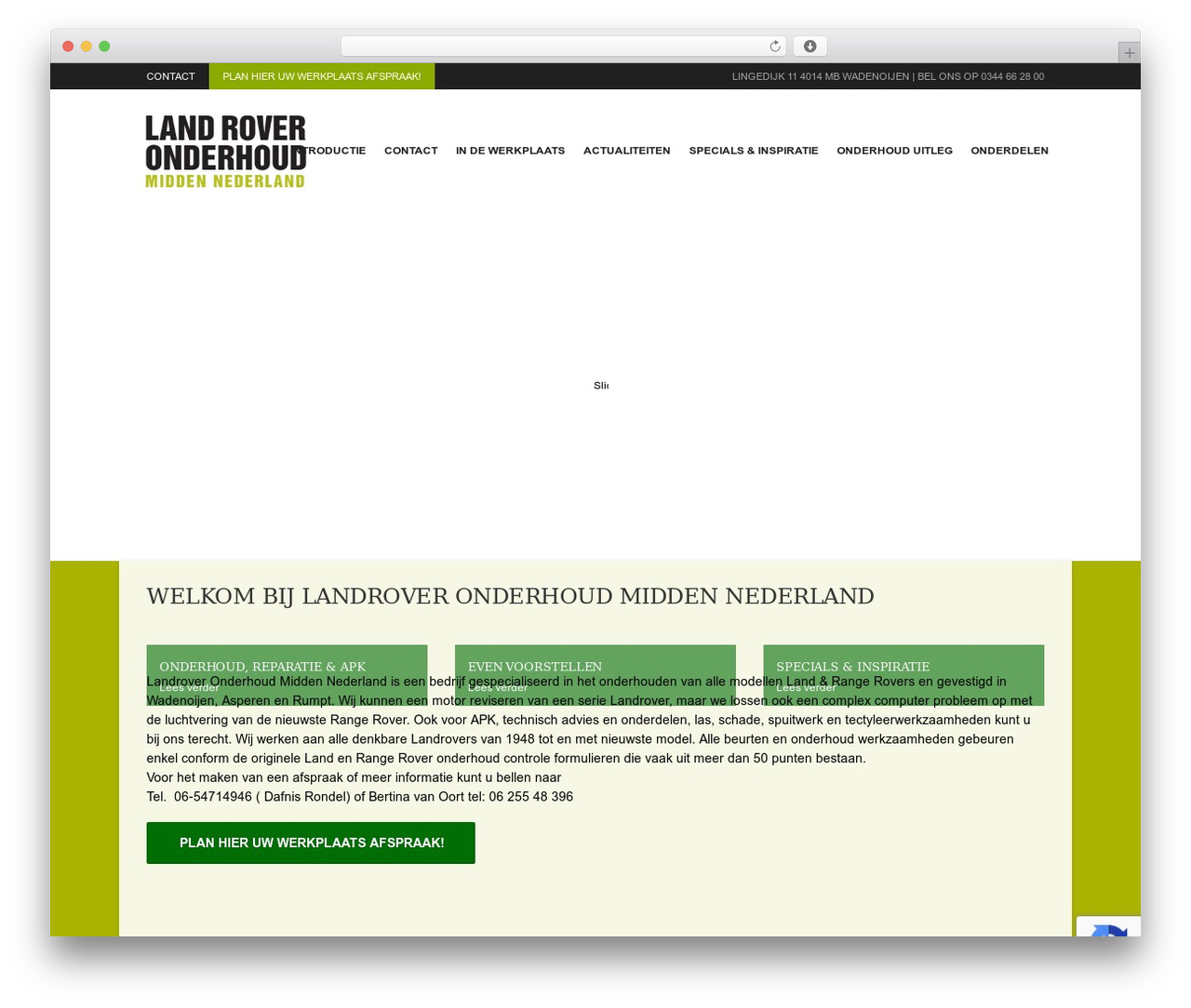 WordPress theme Hotec - landroveronderhoud.nl