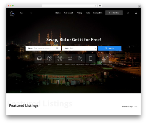 WordPress theme Lisfinity - wrightsbarter.com