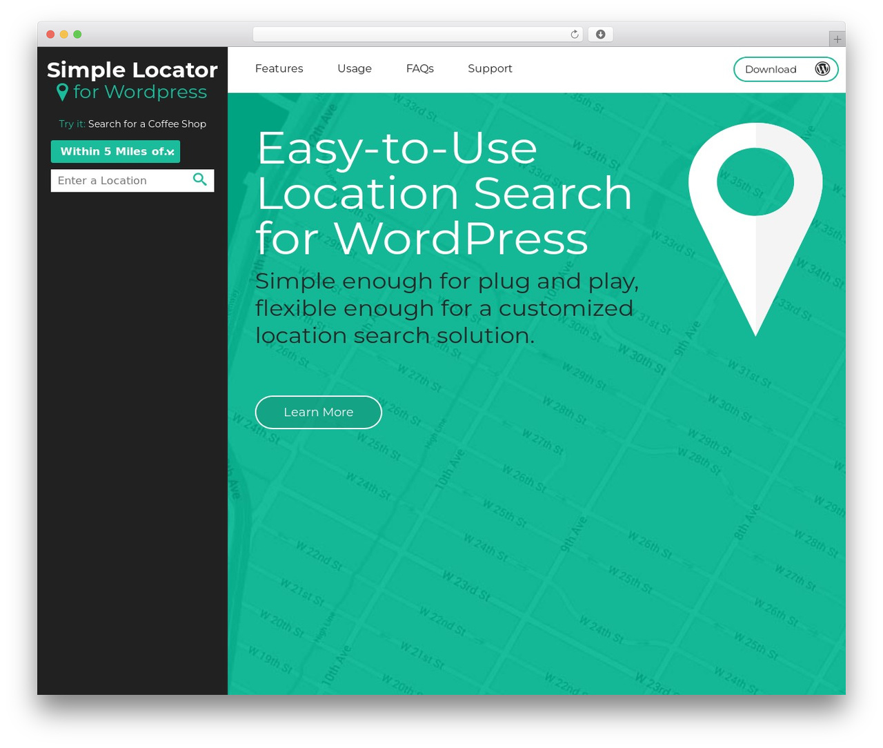 WordPress theme Simple Locator - locatewp.com