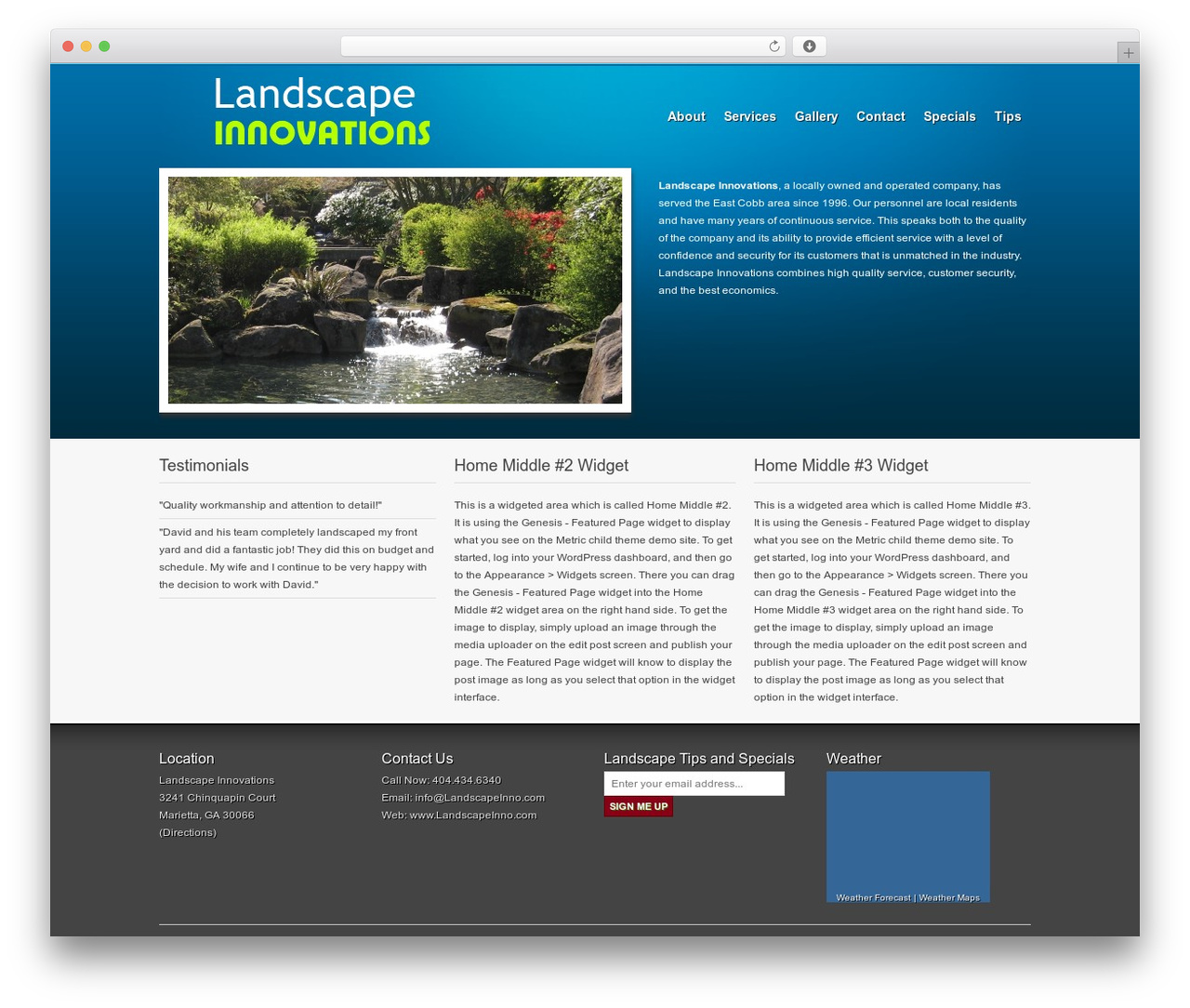 WordPress website theme Genesis - landscapeinno.com