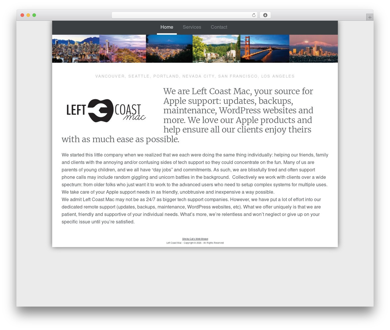 WordPress website theme Hudson - leftcoastmac.com