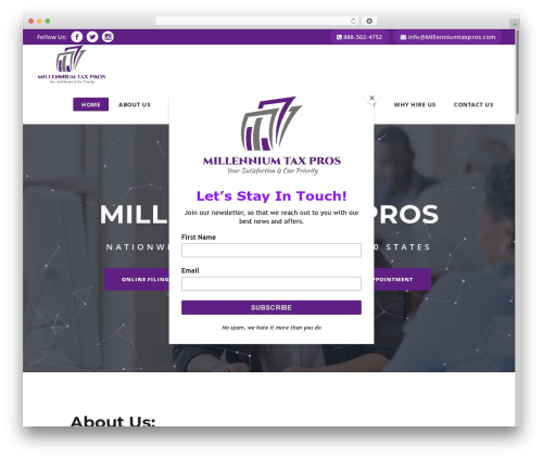 WP theme CodeCrab Technologies - millenniumtaxpros.com