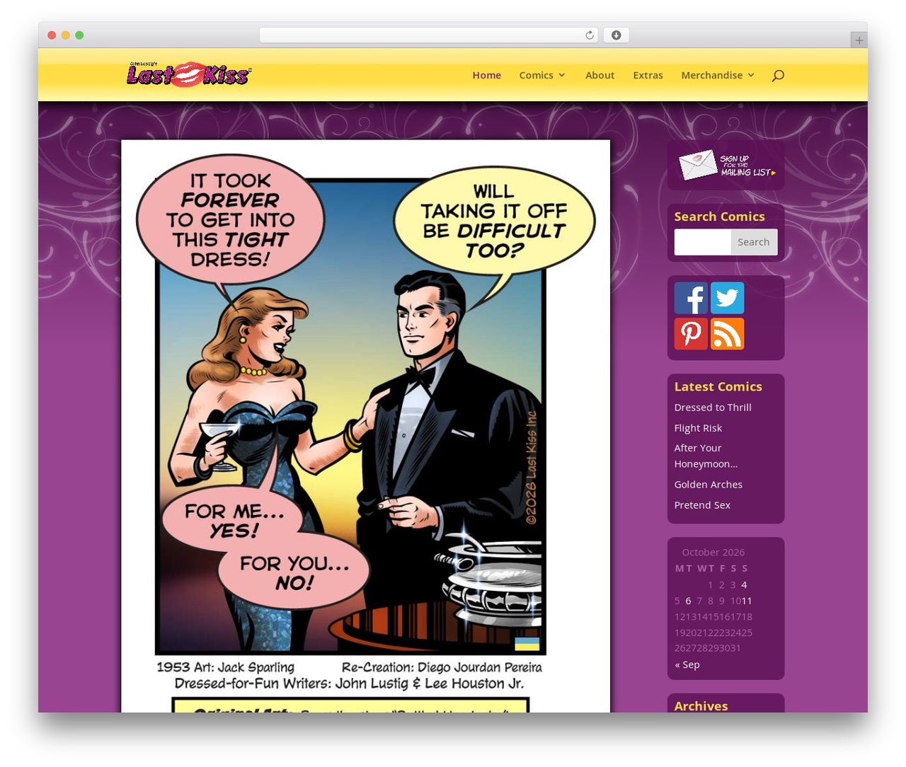 Divi WordPress website theme - lastkisscomics.com