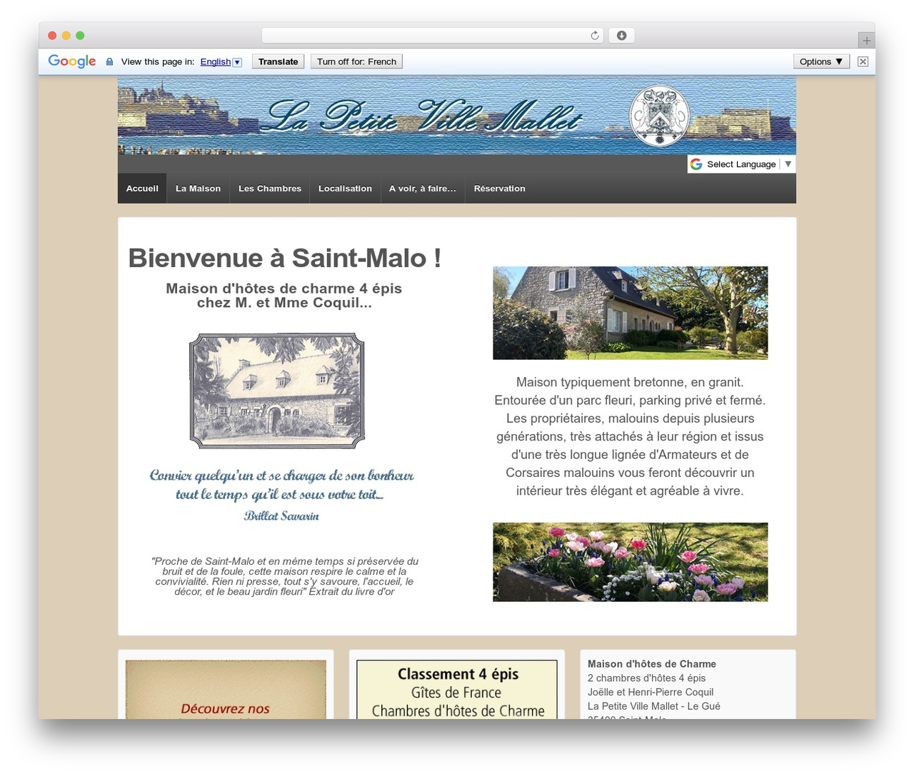 Responsive free WP theme - lapetitevillemallet.com