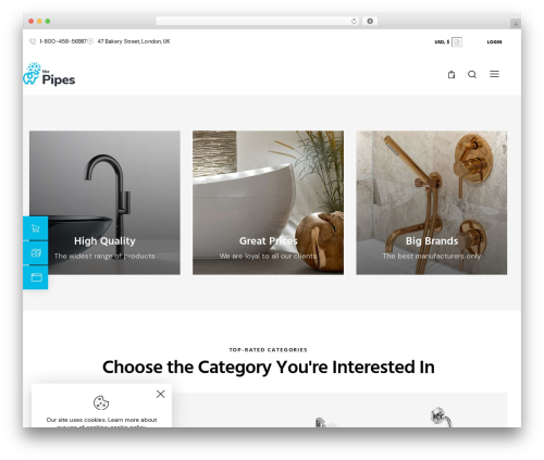 The Pipes WordPress ecommerce theme - thepipes.ancorathemes.com