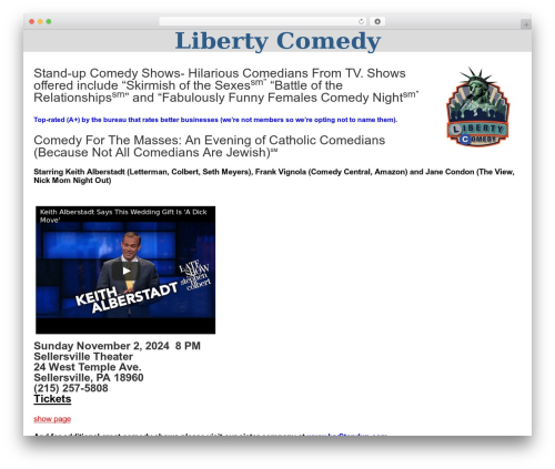 Virtue WordPress theme - libertycomedy.com