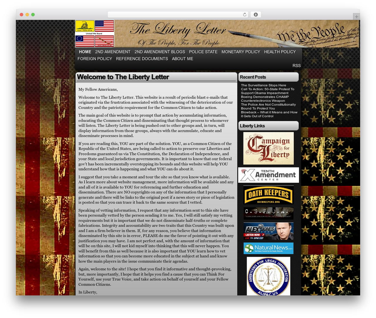 WordPress theme Easel - libertyletter.org