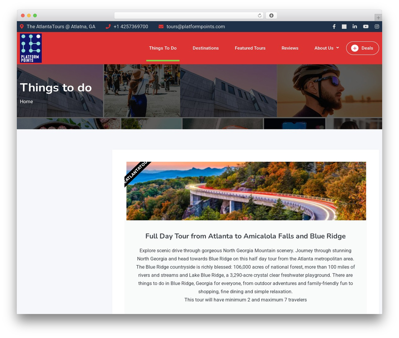 Classima WordPress theme - theatlantatours.com