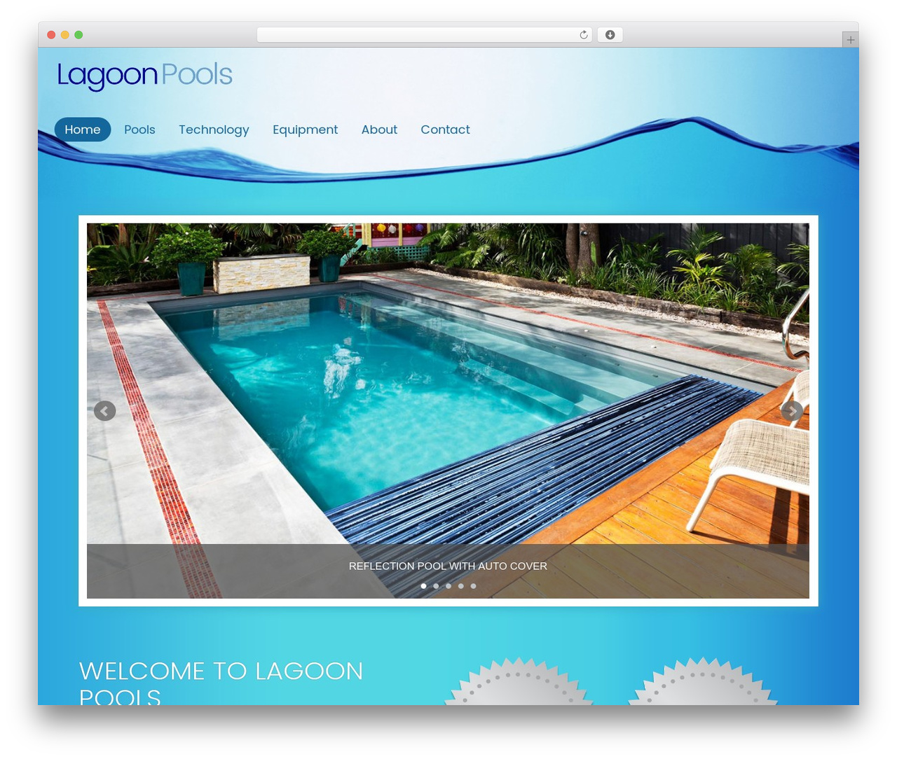 Lagoon Pools WordPress page theme - lagoonpools.co.nz