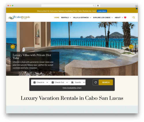 Vacation rental booking WordPress plugin - caborentalsbyjane.com