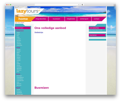 Hybrid WordPress theme - lazytours.nl