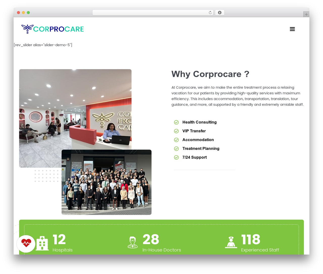 Optico theme WordPress - corprocare.com