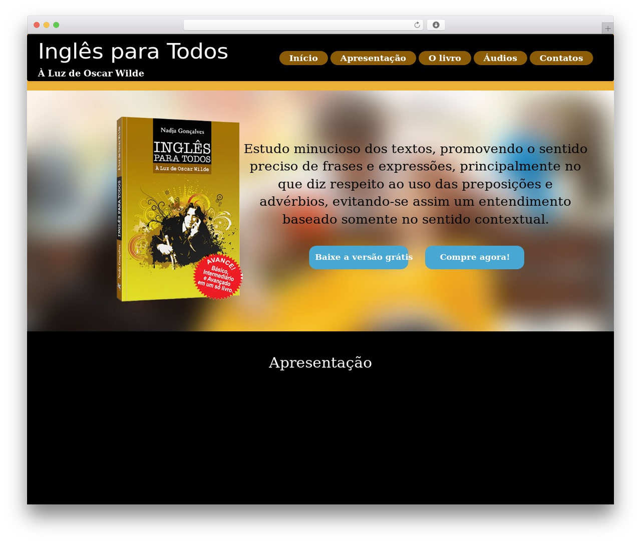 WordPress theme Limo WP - livrodeingles.com.br