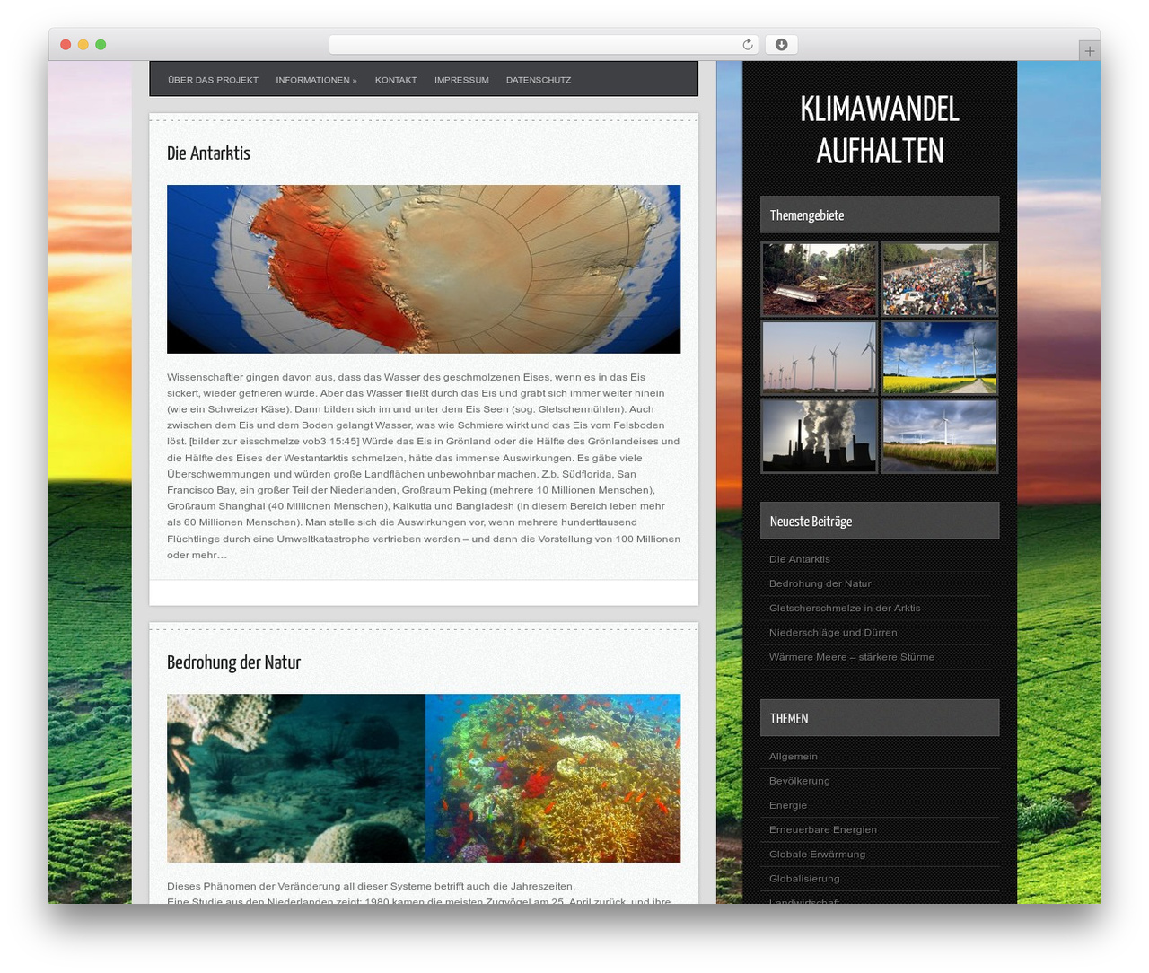 WordPress theme Quantez - klimawandel-aufhalten.de