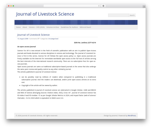 WordPress website theme picochic - livestockscience.in