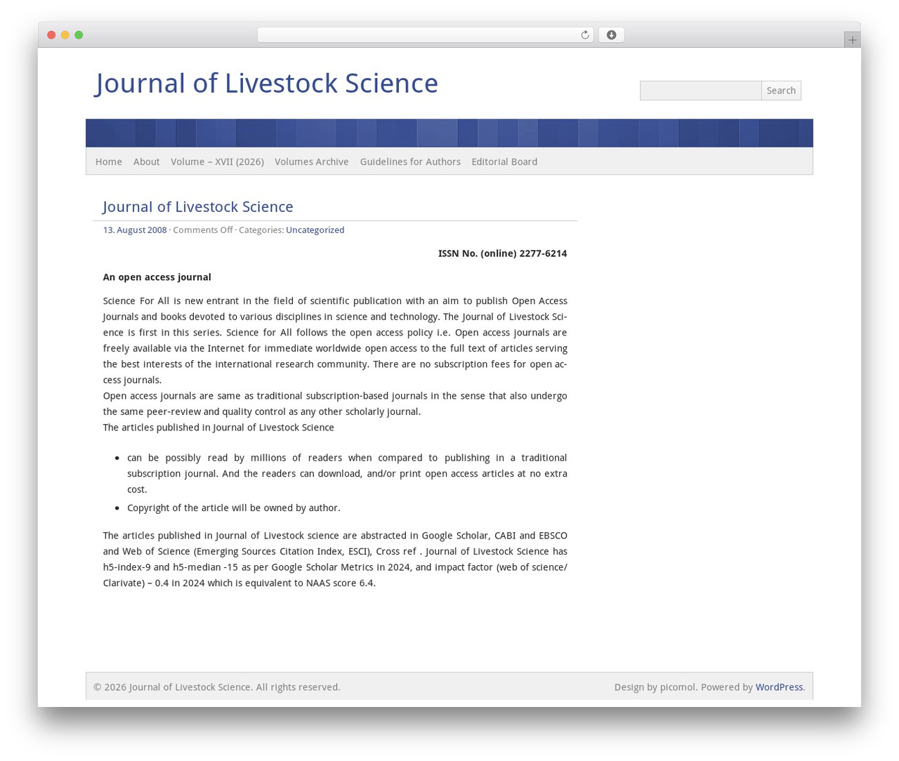 WordPress website theme picochic - livestockscience.in WordPress website theme picochic - livestockscience.in