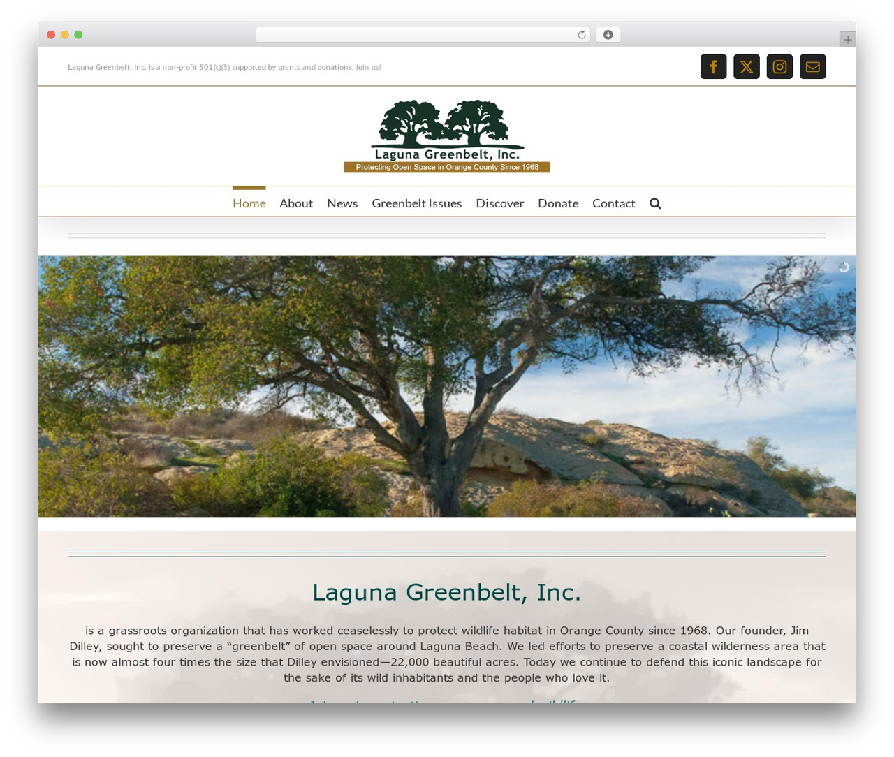 Avada premium WordPress theme - lagunagreenbelt.org