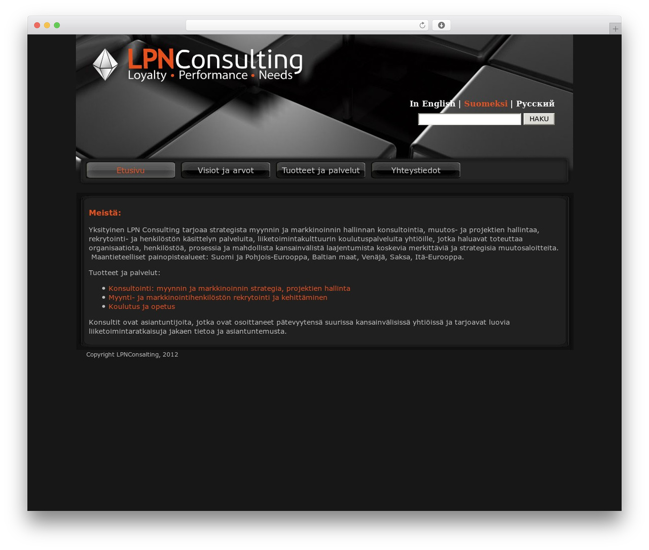 Black Buttons Theme WordPress theme - lpn.fi