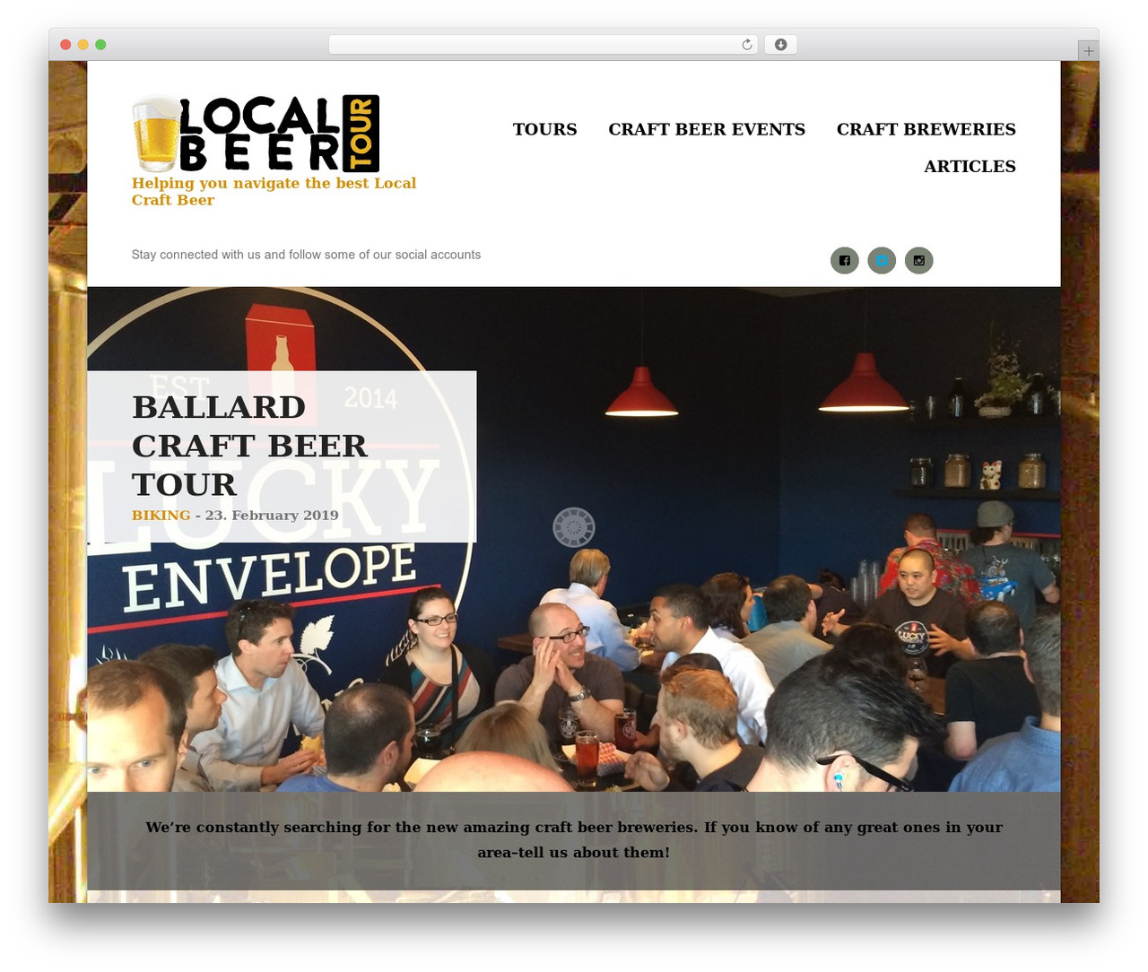 Expedition free WordPress theme - localbeertour.com