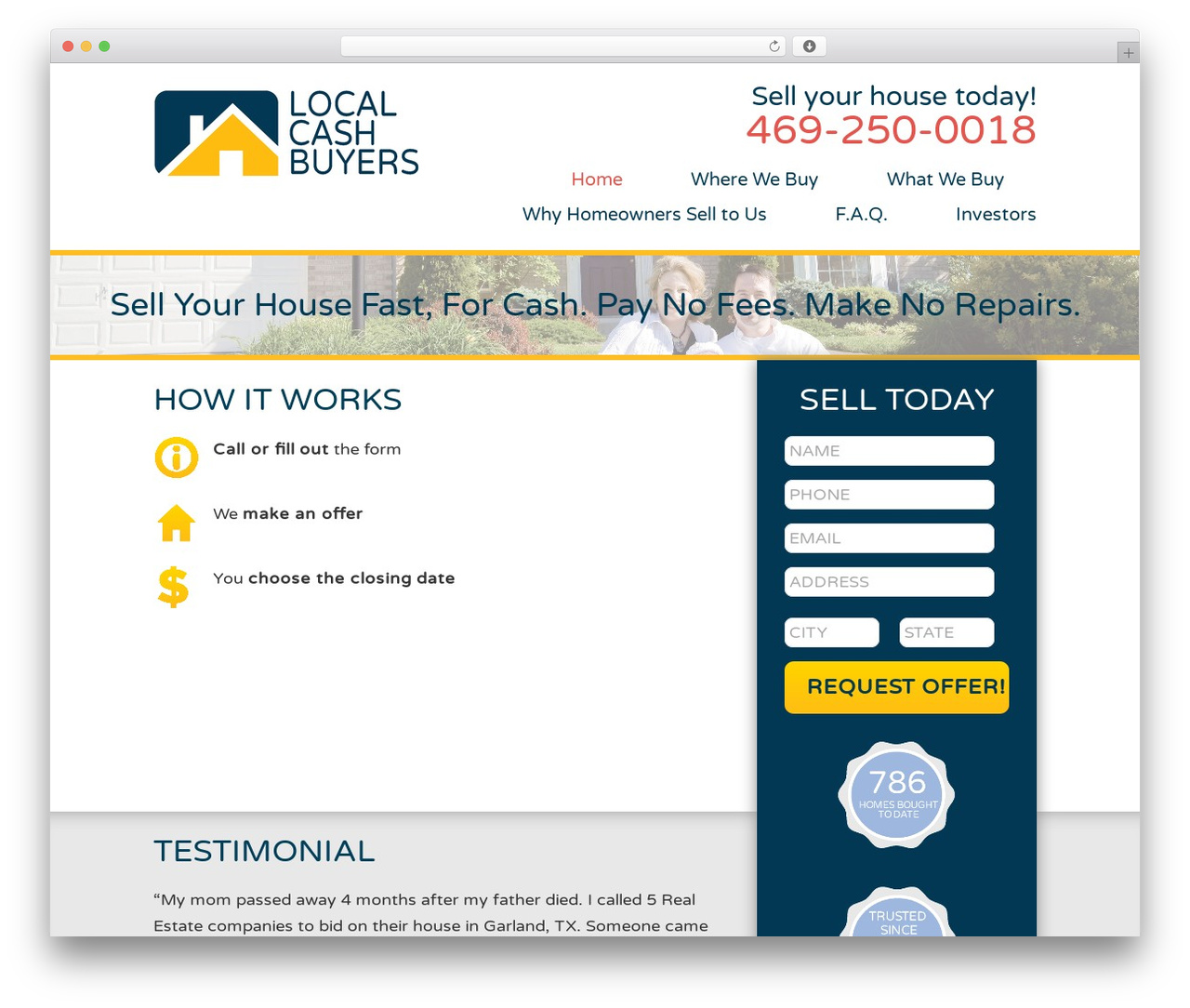 LCB theme WordPress - localcashbuyers.com