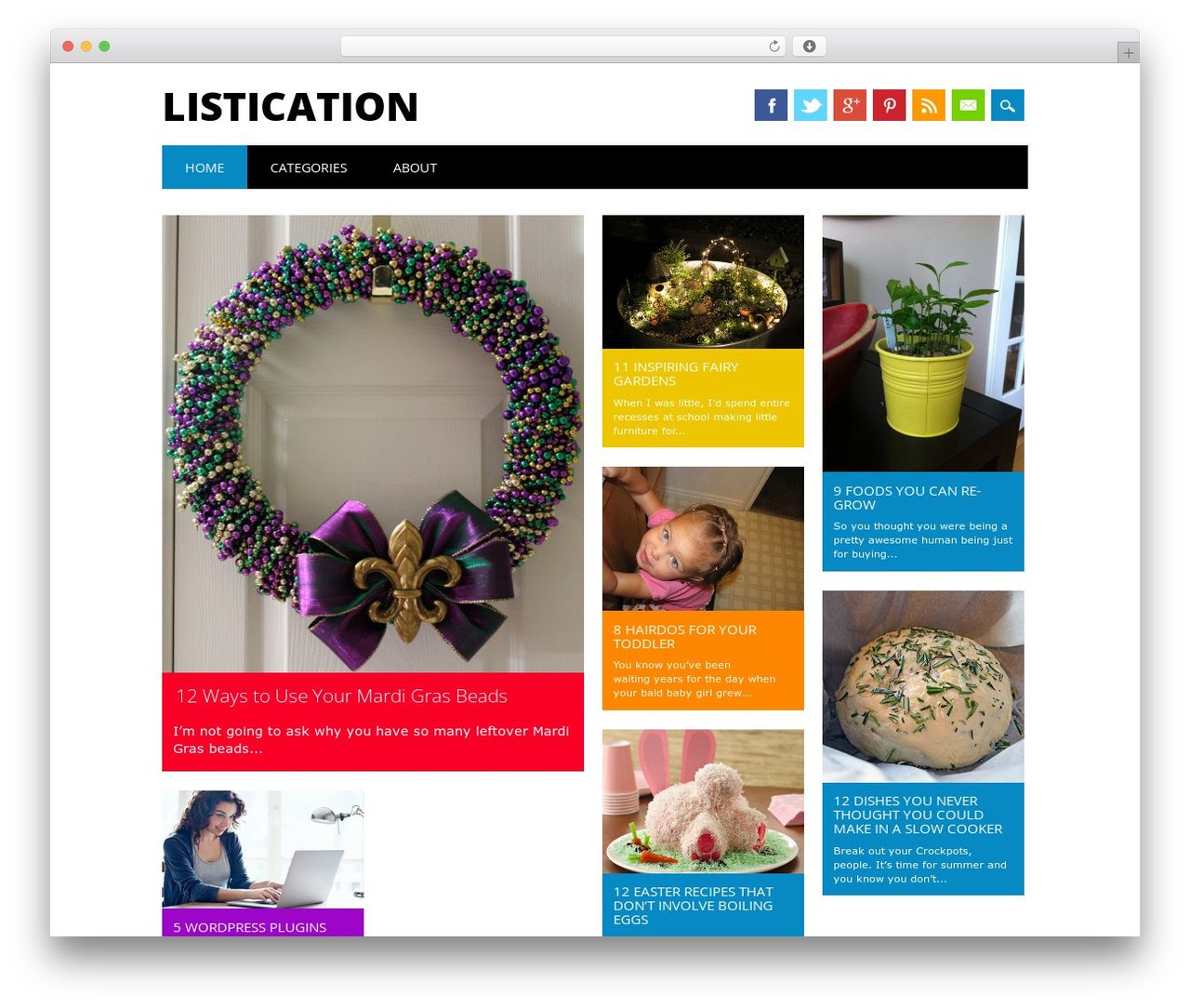 Surfarama WordPress theme design - listication.com Surfarama WordPress theme design - listication.com