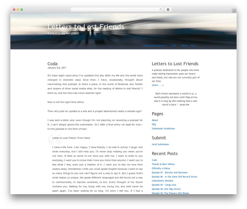 Podpress WordPress plugin - letterstolostfriends.com
