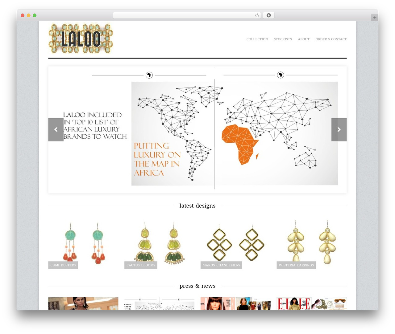 Adapt WordPress page theme - laloojewelry.com