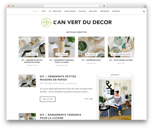 Alison WordPress blog theme - lanvertdudecor.com