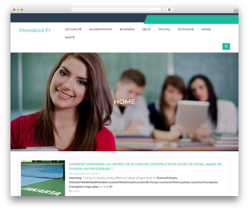 Edu Axis WordPress theme - mondordfr.fr