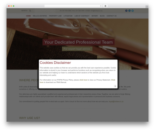 Maxima WordPress theme design - lublaw.co.za