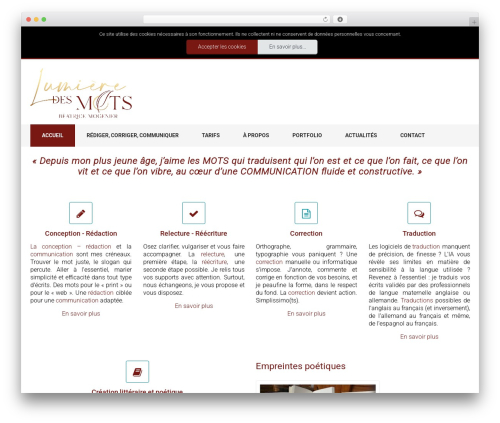 Flatastic WordPress theme - lumieredesmots.com