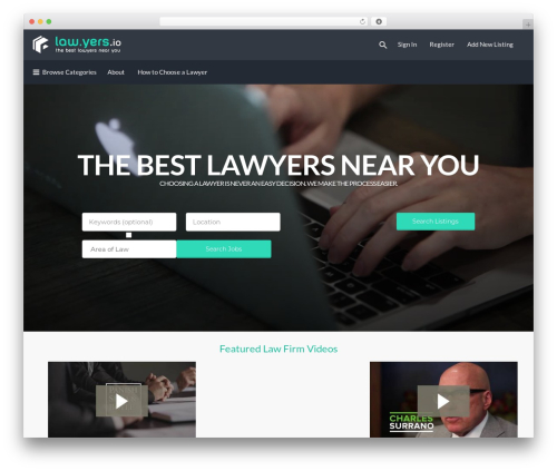 Listify WordPress theme design - law.yers.io