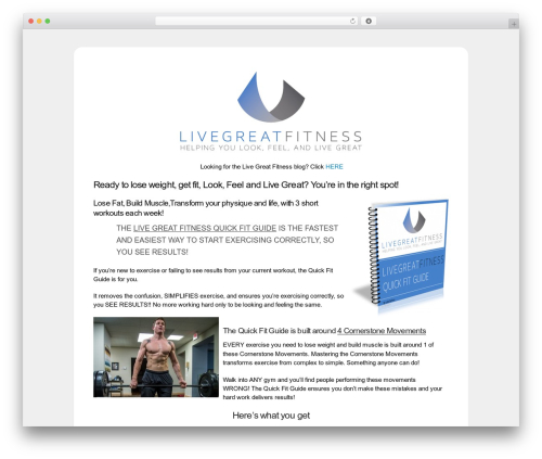 OptimizePress WordPress page theme - livegreatfitnessprogram.livegreatfitness.com