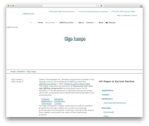 Roseta Plus WordPress theme - light-sources.com/solutions/sign-lamps