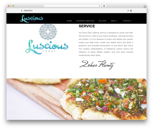 WordPress website theme Capella - lusciousfoods.com.au