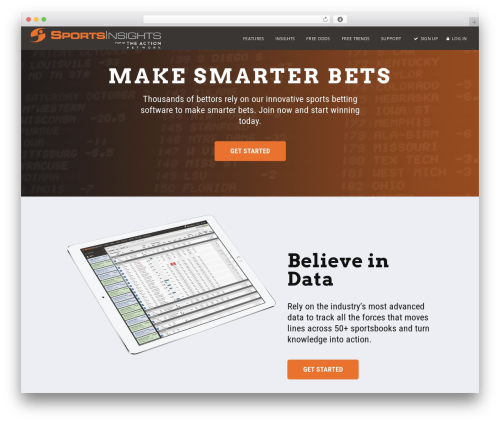 Arlo WordPress website theme - sportsinsights.com