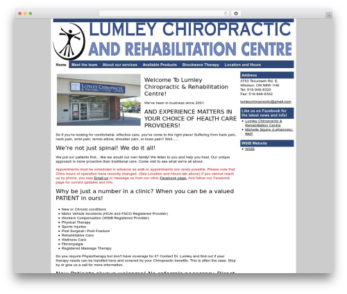 Chiropractor2Web WordPress page theme - lumleychiro-rehab.com