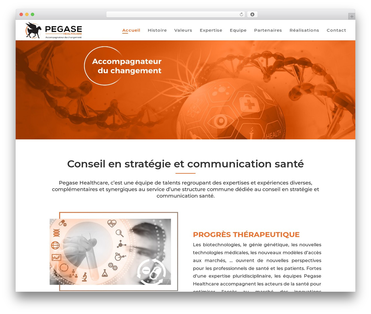 Divi theme WordPress - pegase-healthcare.com