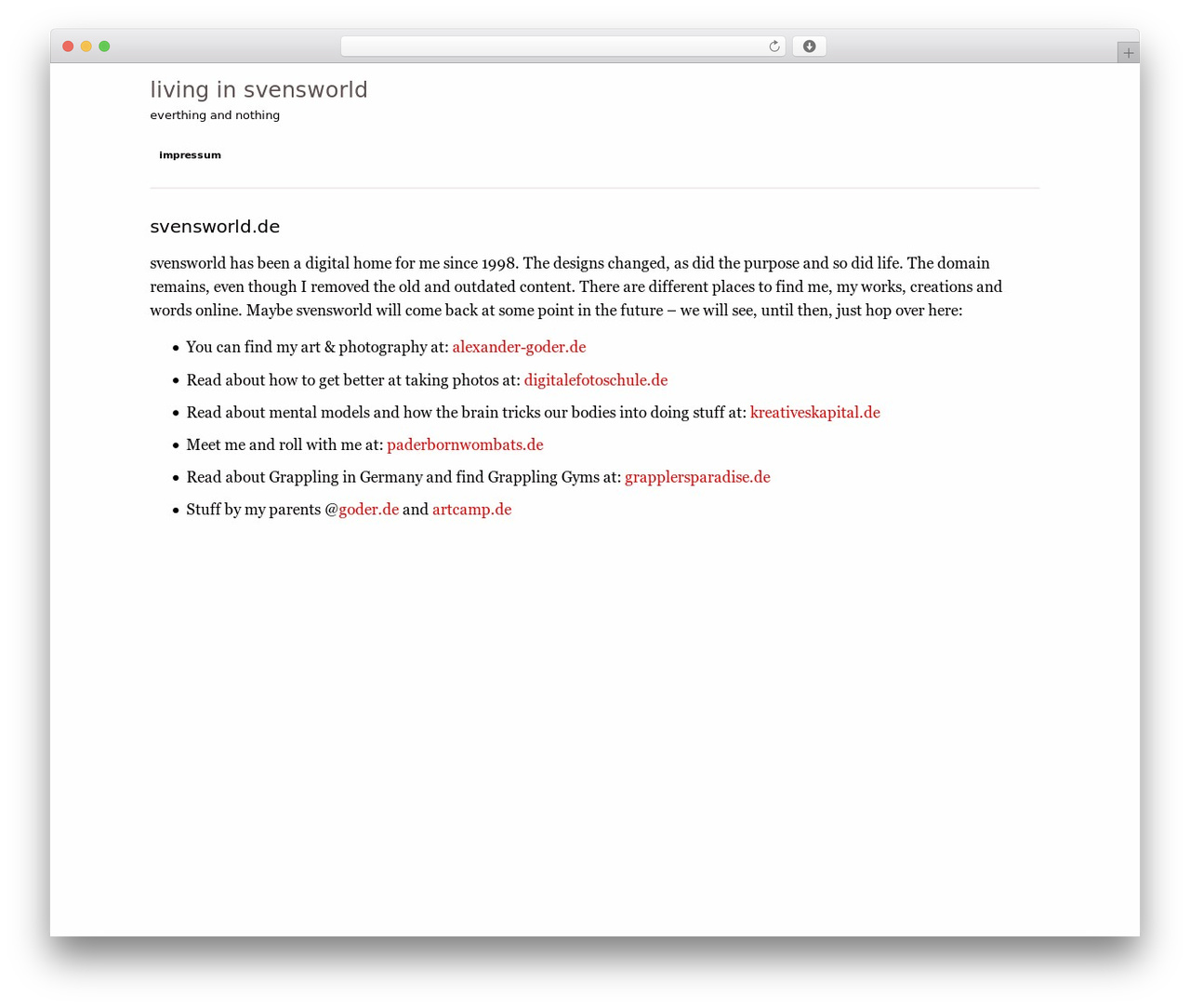 WordPress website theme Frank - svensworld.de