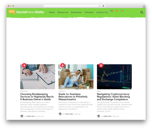 Boombox WordPress news theme - socialnewsdaily.com