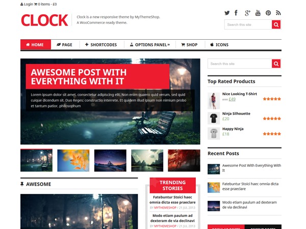 clock WordPress blog theme