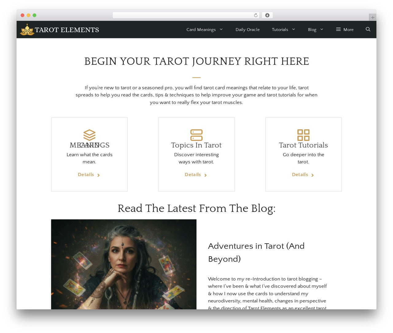 GeneratePress WordPress theme - tarotelements.com