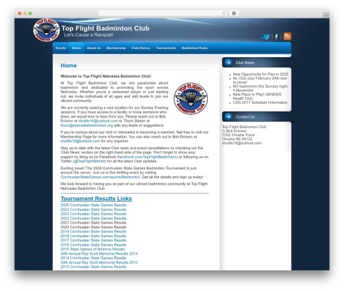 intrepidity theme WordPress - nebraskabadminton.org