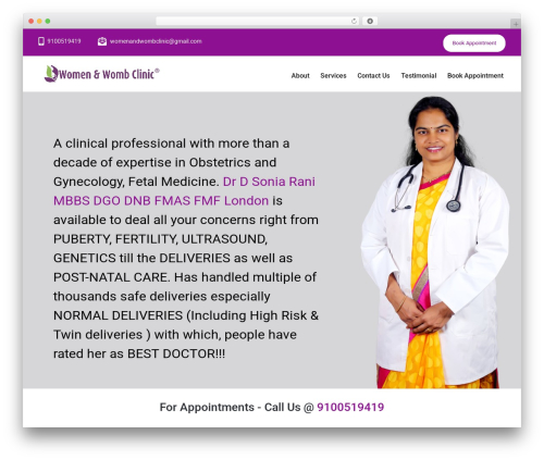 MediHealth WordPress page theme - womenandwombclinic.com