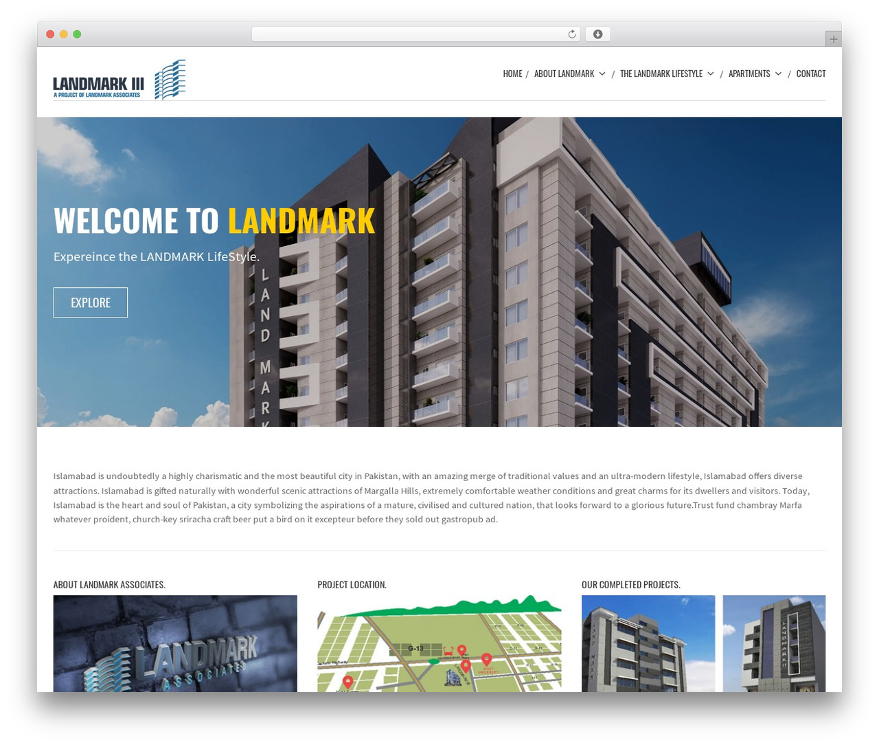 Mindig WordPress theme - landmarkpk.net