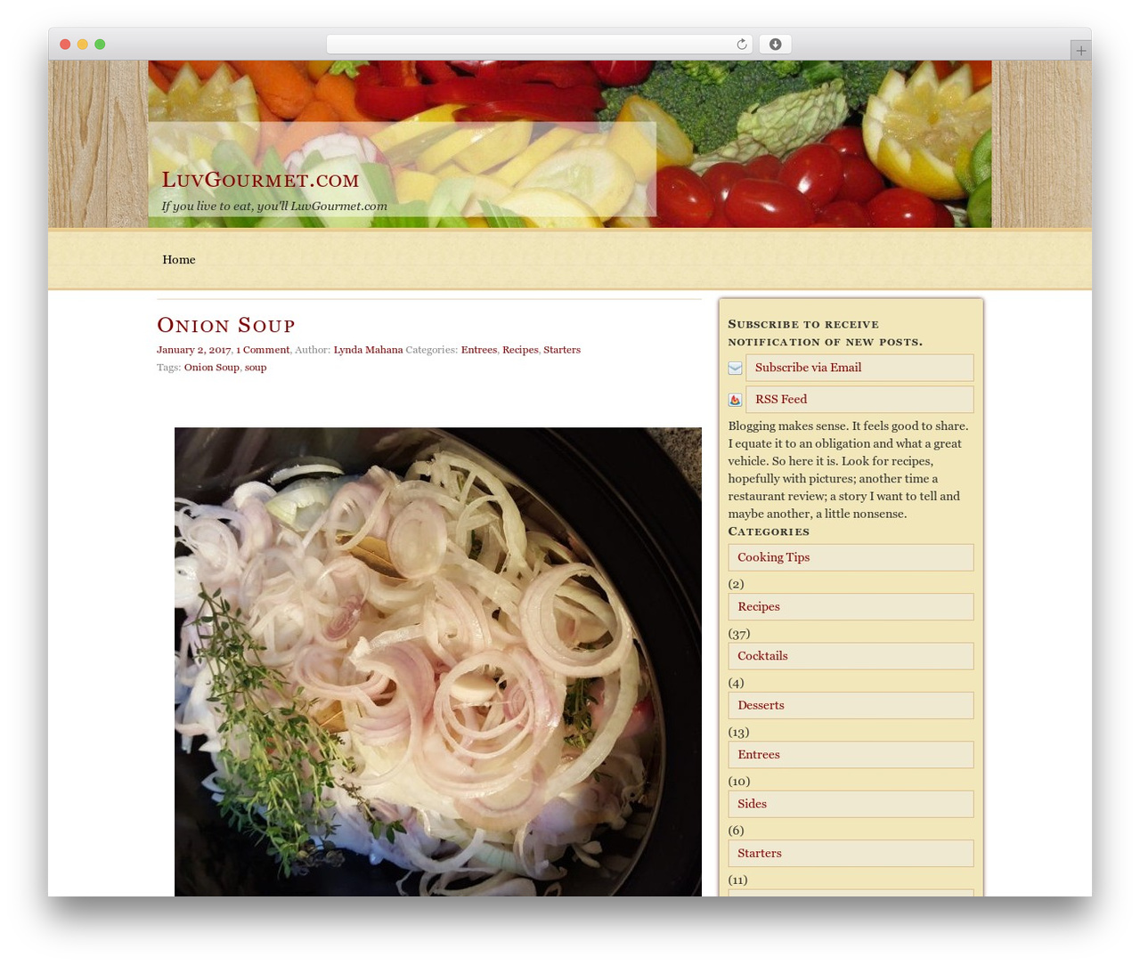 MT white WordPress theme - luvgourmet.com