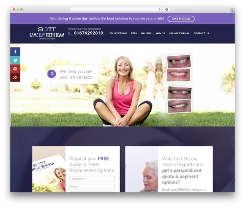 Same day WordPress theme design - samedayteethteam.co.uk