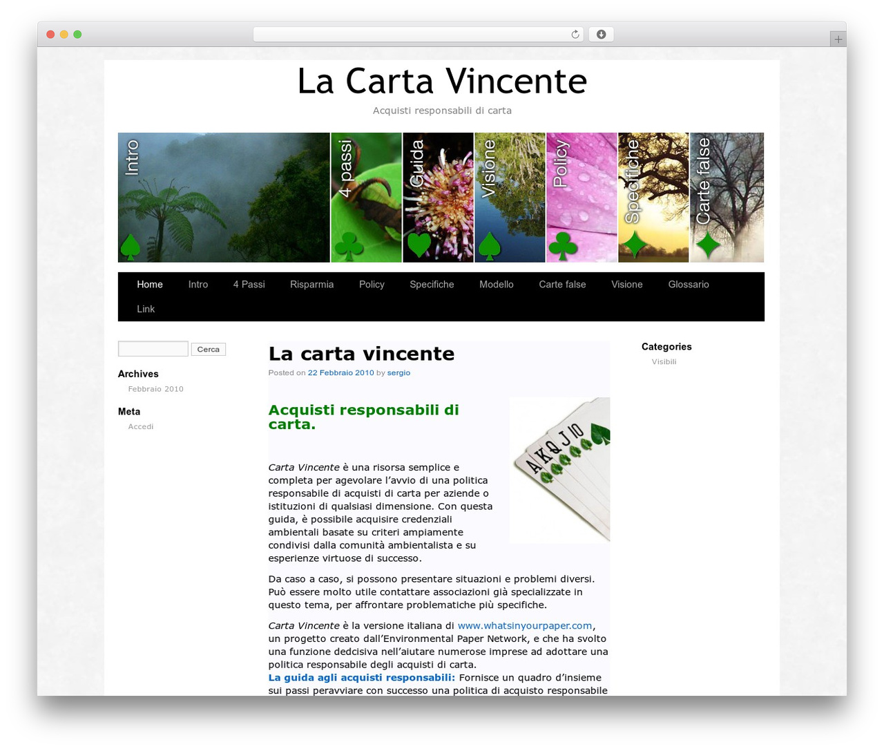 Sliding Door theme WordPress - salvaleforeste.it/lacartavincente Sliding Door theme WordPress - salvaleforeste.it/lacartavincente